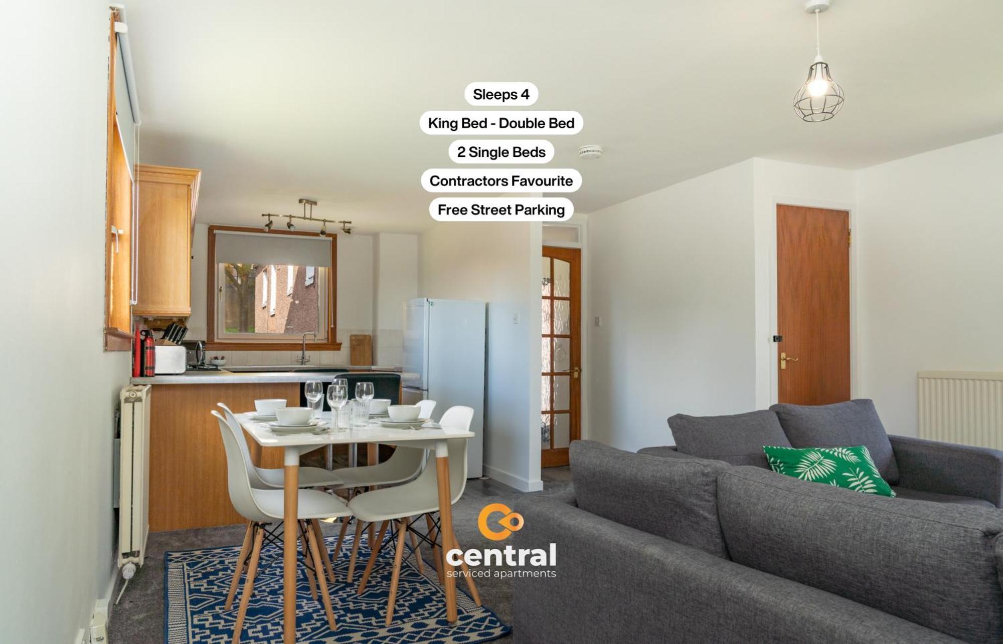 Central Serviced Apartments - 3 Bedrooms - Sleeps 4 - Superking Bed - King Bed - 2 Single Beds - Fully Equipped - Street Parking - Contact Us For Your Short & Long Term Stay Requirements Central Short Lets Dundee Extérieur photo
